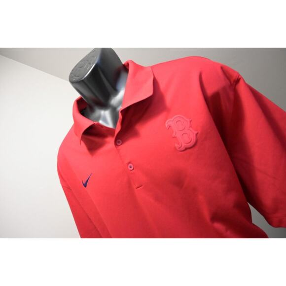 Nike Baseball Polo MLB Boston Red Sox Dri Fit Athletic Shirt Mens Size 2XL XXL - Picture 1 of 7